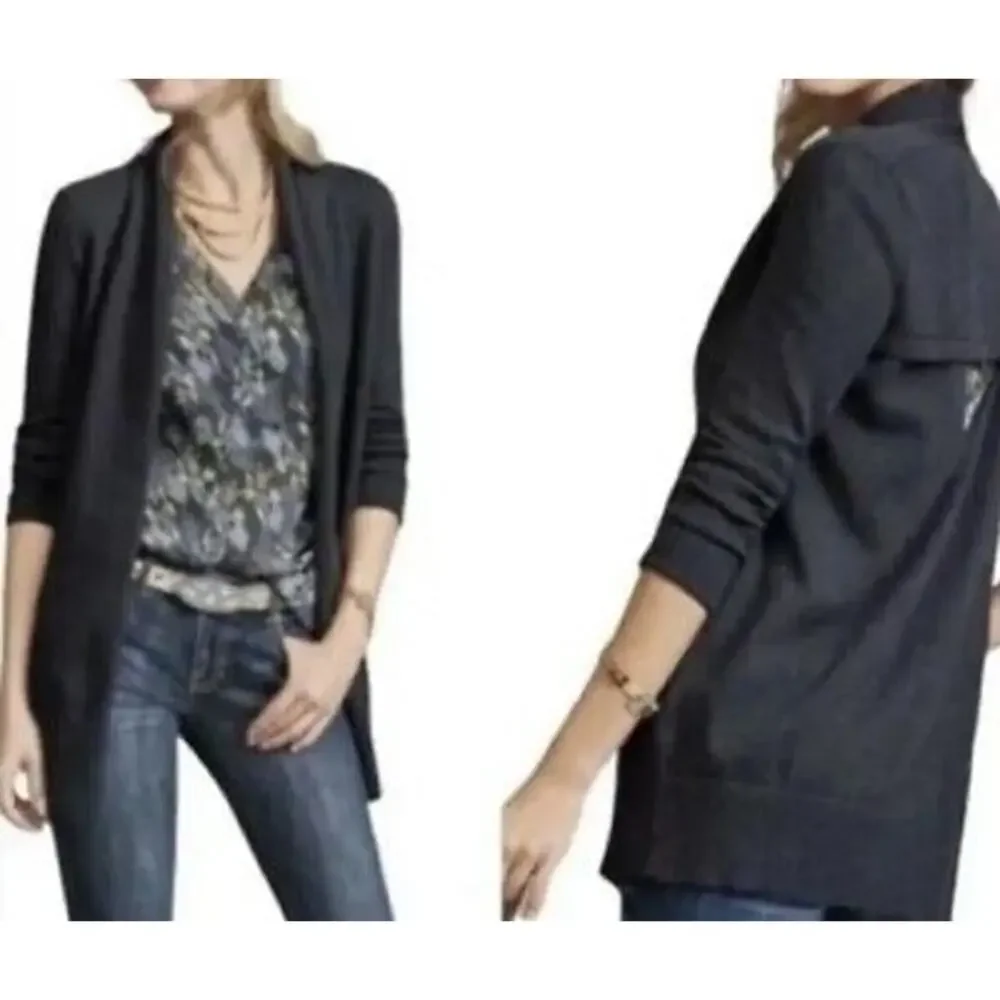 CAbi Victoria Keyhole Knit Cardigan Sweater Black Size Medium